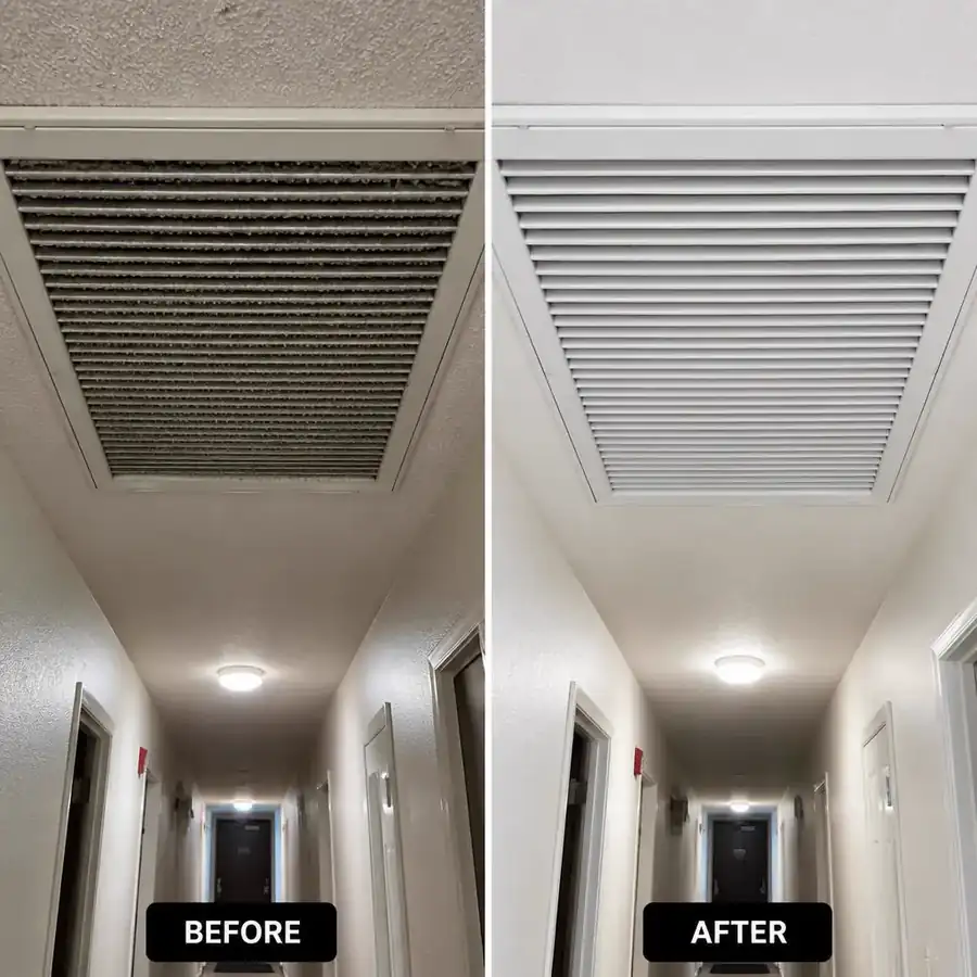 Multi-unit hallway ductwork